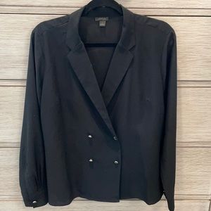 Long sleeve black dress shirt by Ann Taylor size L